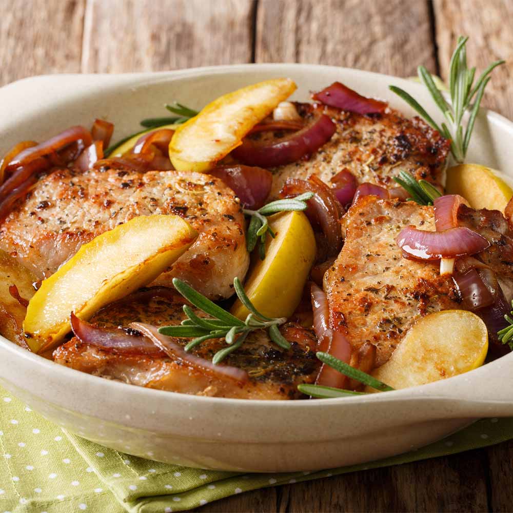 Pork Chops with Apples and Rosemary