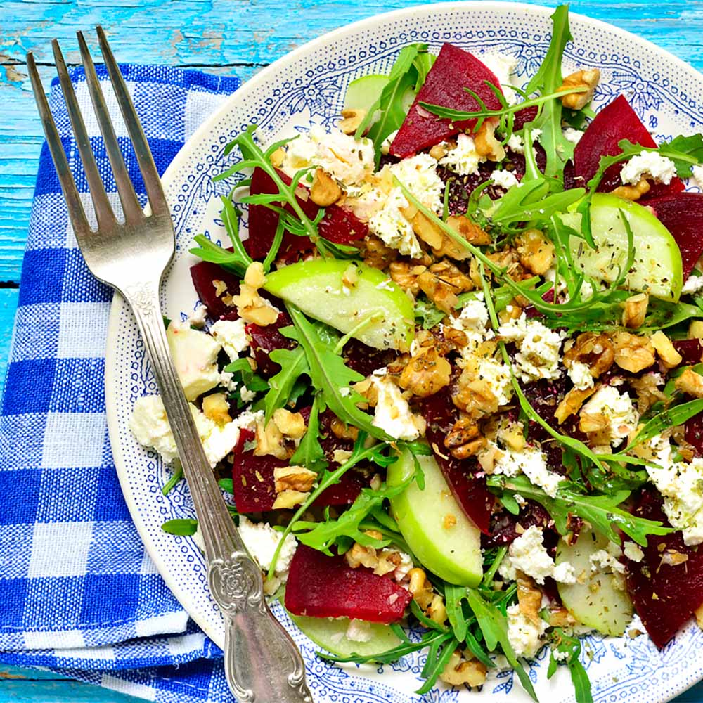 Crisp Apple-Beetroot Feta Salad