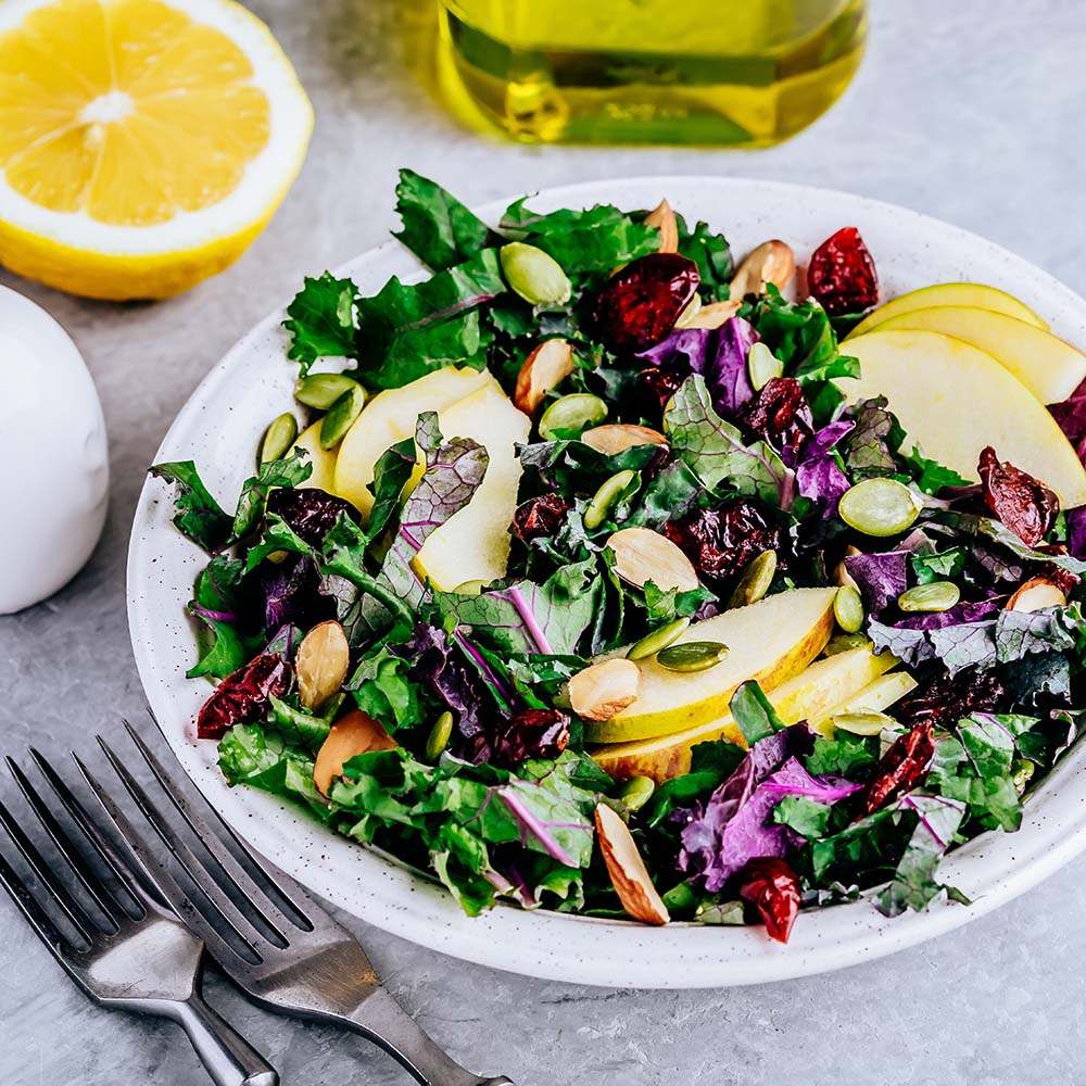 Apple-Cranberry Kale Salad Bowl